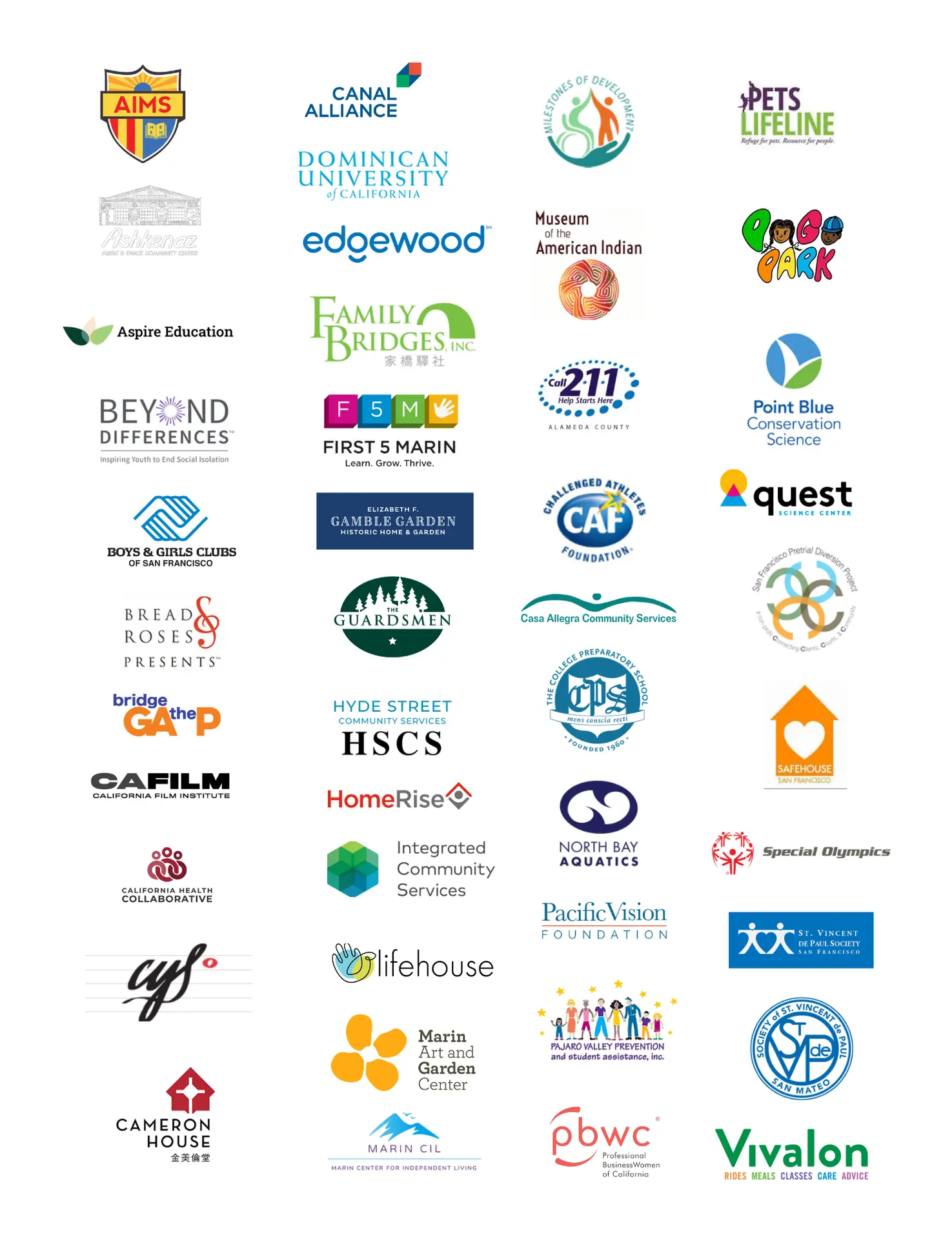 logo images of Stacy Nelson and Associates nonprofit clients